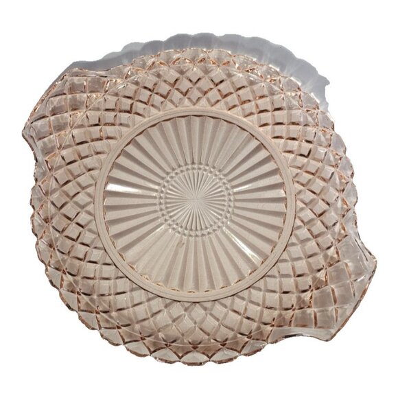 Vintage Pink Depression Glass Serving Platter Cake Plate Anchor Hocking, Handles - Picture 2 of 6